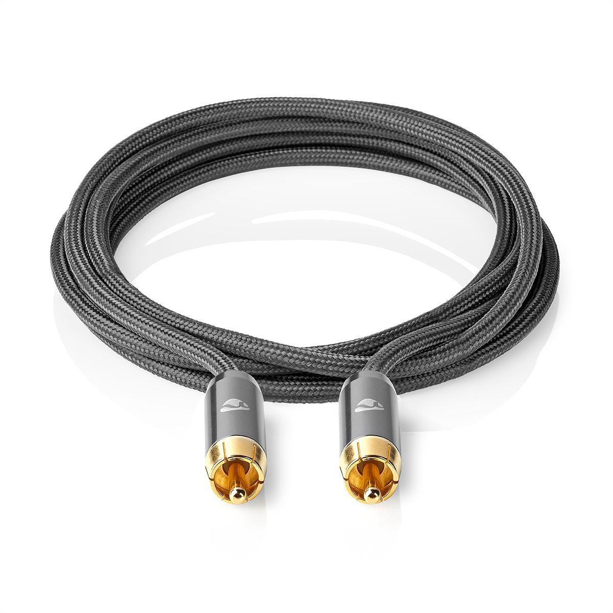 Nedis Subwoofer Kabel, 2x RCA, ST/ST, grau, 3 m