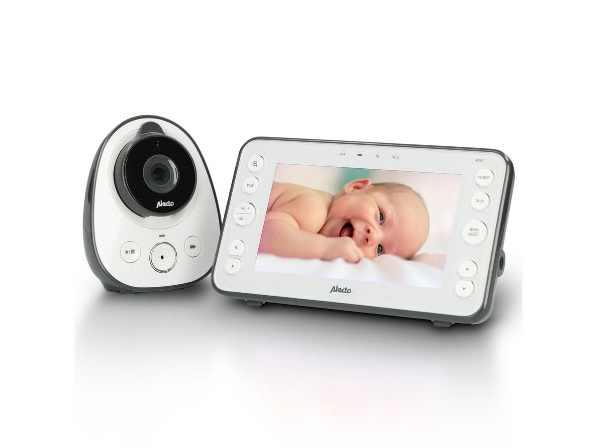 Alecto Babyphone DVM150 mit Kamera, 5" Farbbildschirm , weiss
