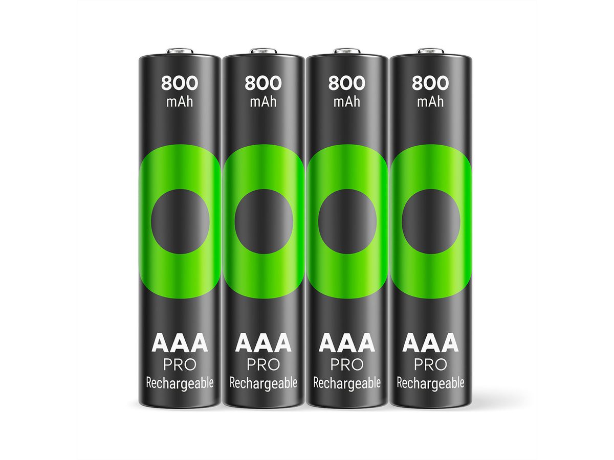 GP Batteries Recyko+ Pro, Akku 4xAAA, 800 mAh, 1,2 V
