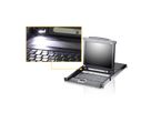 ATEN CL5708MW 43cm wide LCD KVM Switch, USB-PS/2,VGA, 8 Port, CH-Layout