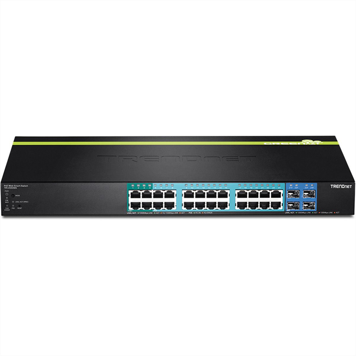 TRENDnet TPE-2840WS 28-Port POE+ Switch Gigabit Smart 24 PoE/PoE+ 4 SFP 195W