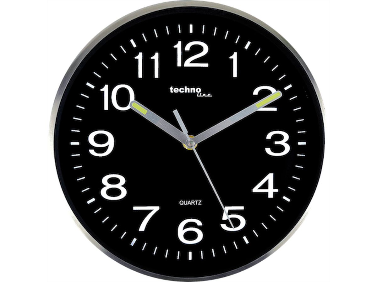 Technoline Wanduhr WT7620 schwarz Quarzuhr, Metall
