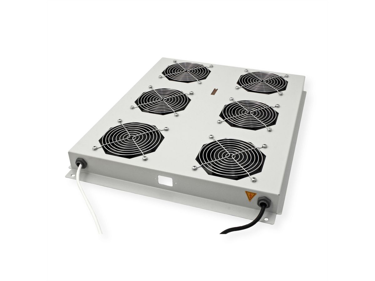 ROLINE 19-Zoll Dachlüftereinheit 6 Lüfter, Thermostat für Serverschrank grau
