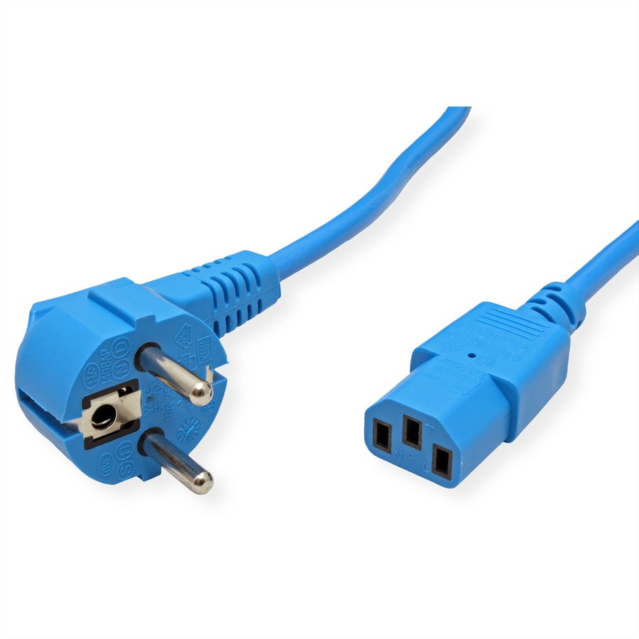 ROLINE Câble d'alimentation IEC droit, bleu, 1,8 m
