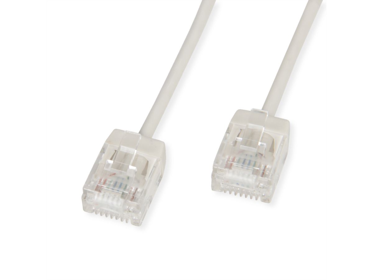 ROLINE UTP DataCenter Patchkabel Cat.6A (Class EA), LSOH, slim, extra kurzer Stecker, grau, 2 m
