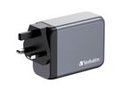 Verbatim GaN 4 Port Charger 200W, 3x USB-C, 1x USB-A, EU+UK Adapter