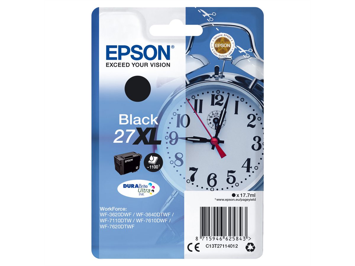 C13T27114010, 27XL, Cartouche noire grande capacité pour EPSON WorkForce