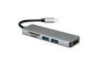 ROLINE Dockingstation USB Typ C, 4K HDMI, 2x USB3.2 Gen1 (Typ A), SD/MicroSD