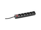 BACHMANN SELLY bloc multiprise 6x contact de protection, interrupteur, noir, 1,5 m