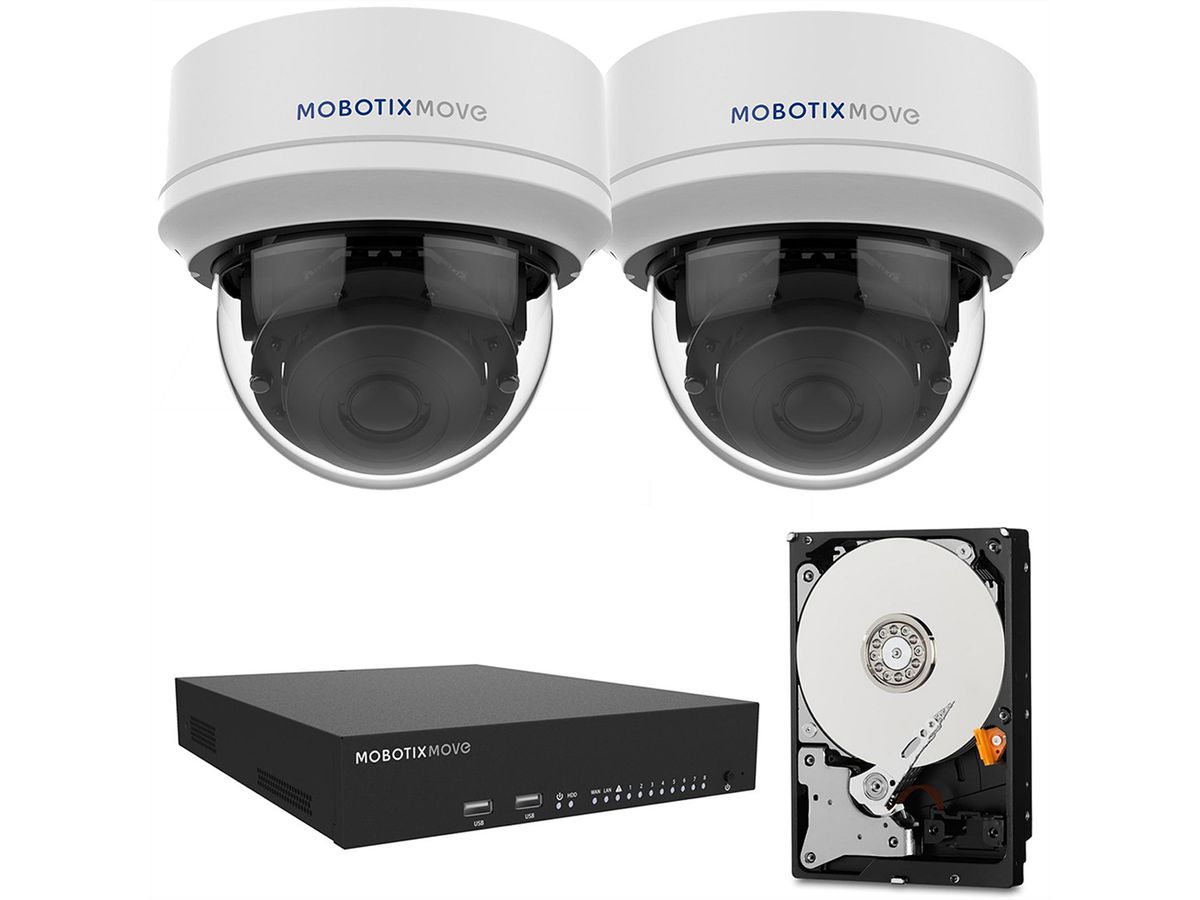 MOBOTIX Komplett-Set Dome Kamera 5MP + NVR + 2 TB HDD