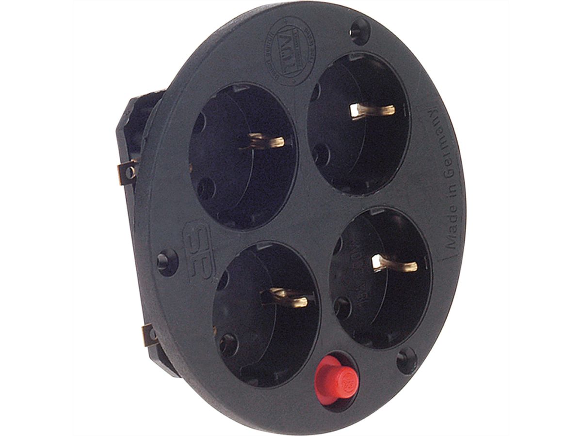 BACHMANN Steckdoseneinsatz 4-fach S, Steckdoseneinsatz 4f o.Deckel,Thermosch.