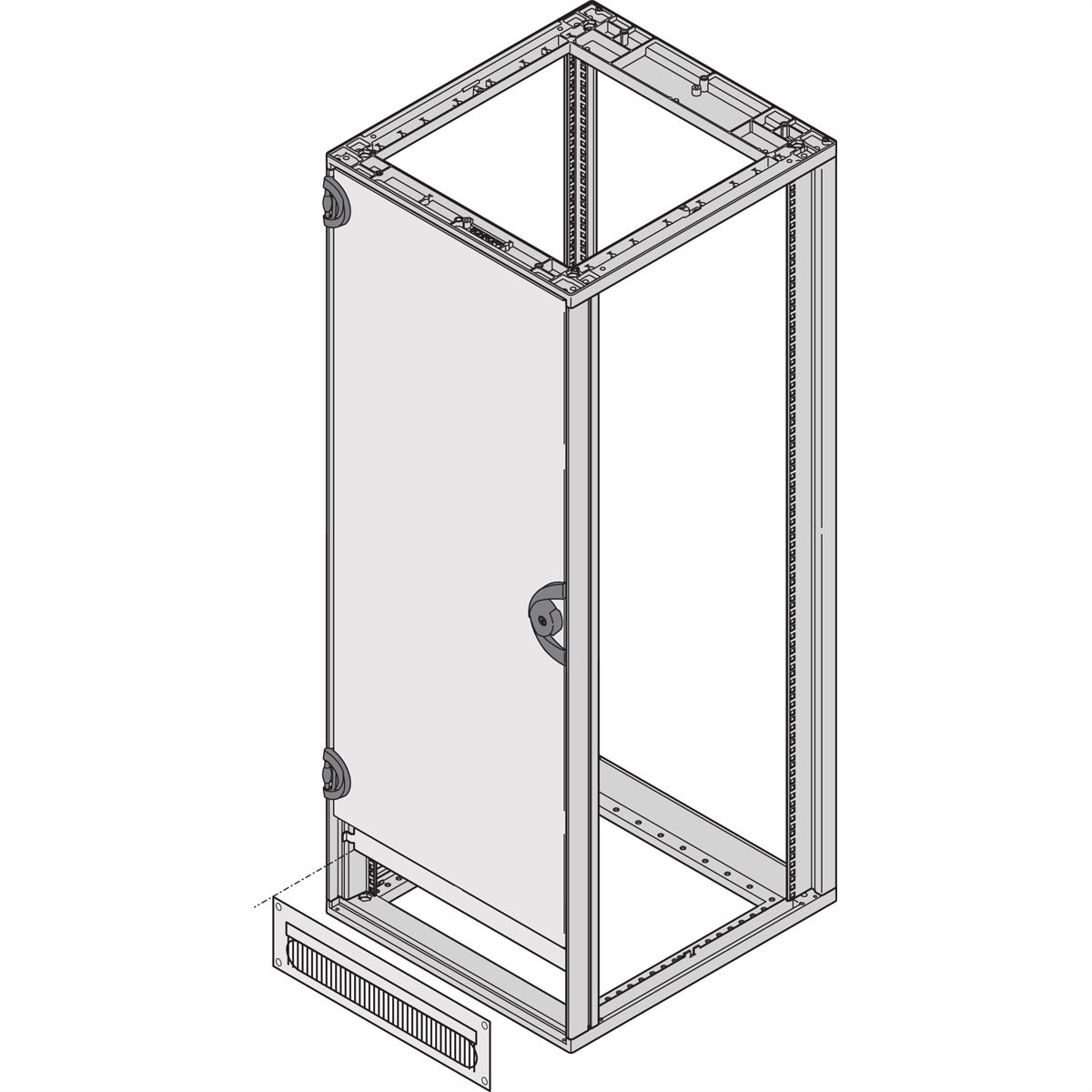 SCHROFF Chemin de câble pour Novastar et Eurorack, RAL 7021, 3 U