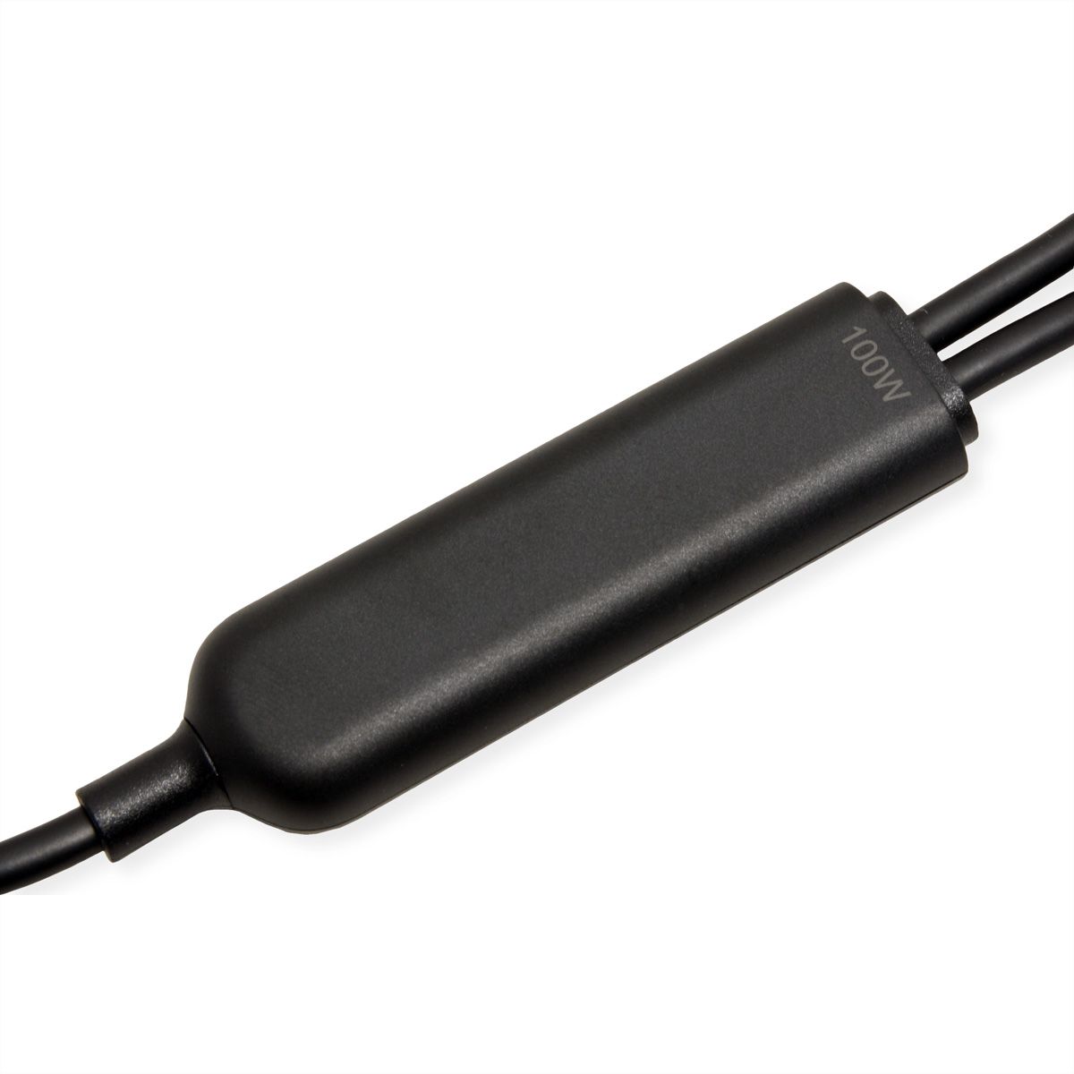 VALUE Câble de chargement USB2.0 en Y, Type C vers 2x C, M/M, max. 100W, noir, 1,8 m