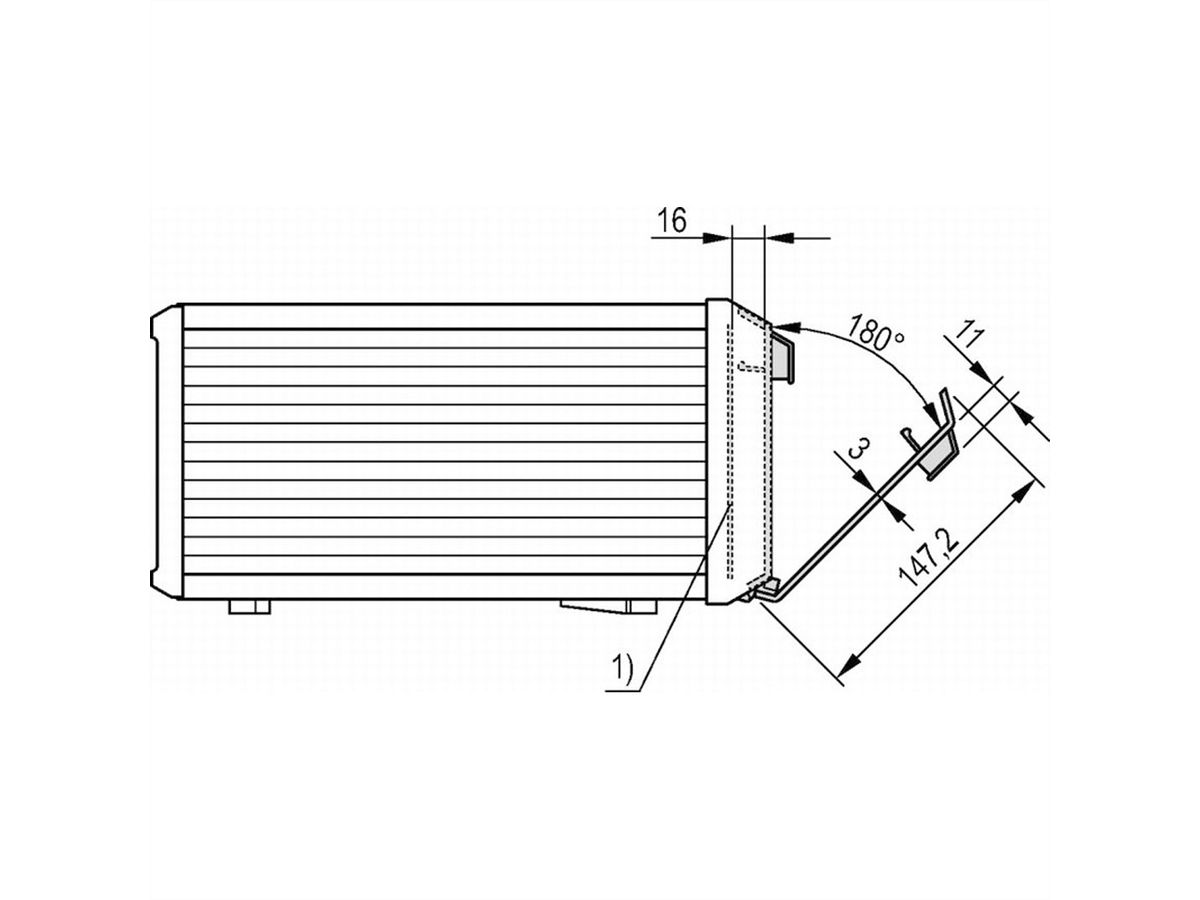 Capot avant PropacPRO SCHROFF, à charnière inférieure, 3 U, 63 HP