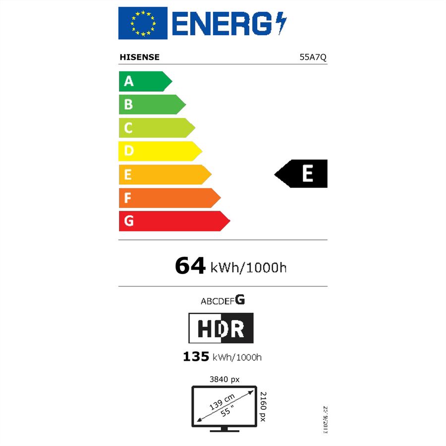 **Retoure**Hisense TV 55A7Q 55" , QLED 4K, 60Hz, 400 Nits