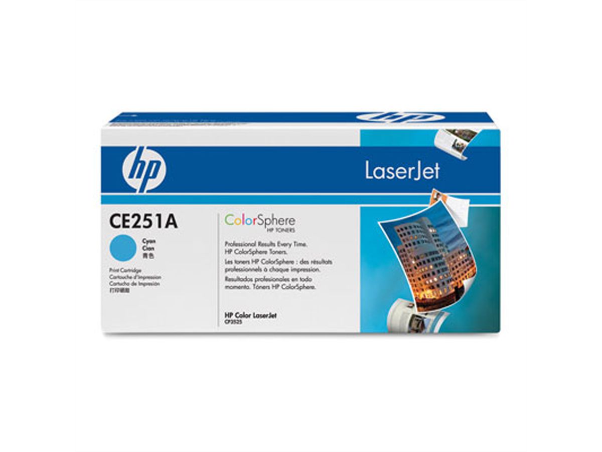 CE251A, HP Color LaserJet Druckkassette cyan, ca. 7.000 Seiten für HP LaserJet CM3530 / CP3525 Color