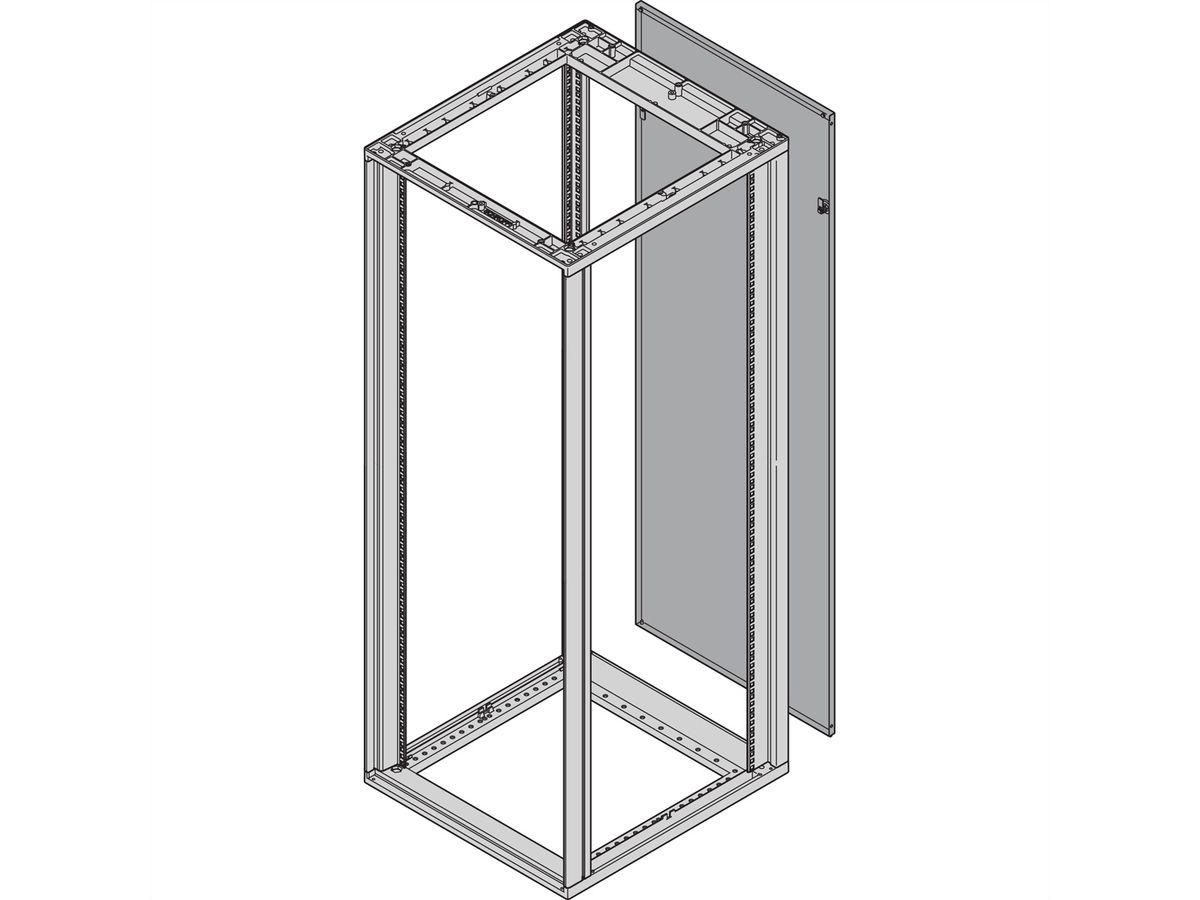 Panneau arrière Novastar SCHROFF, hauteur totale, RAL 7021, 25 U 553W