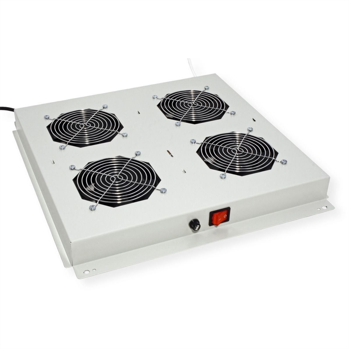 ROLINE 19-Zoll Dachlüftereinheit 4 Lüfter, Thermostat , grau