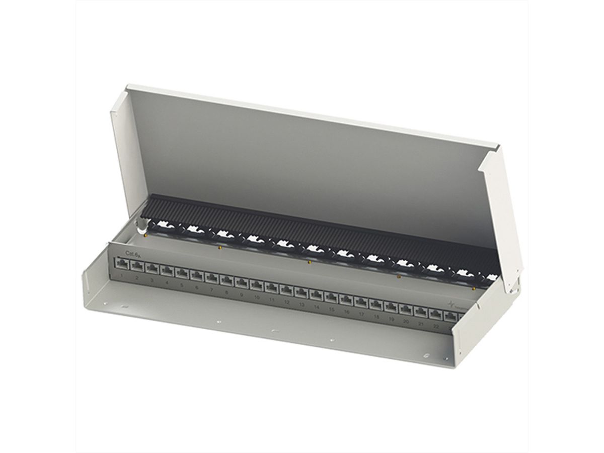 TELEGÄRTNER Mini-Verteiler MPD24 Cat.6A (Class EA), für Wandmontage, 24 Ports