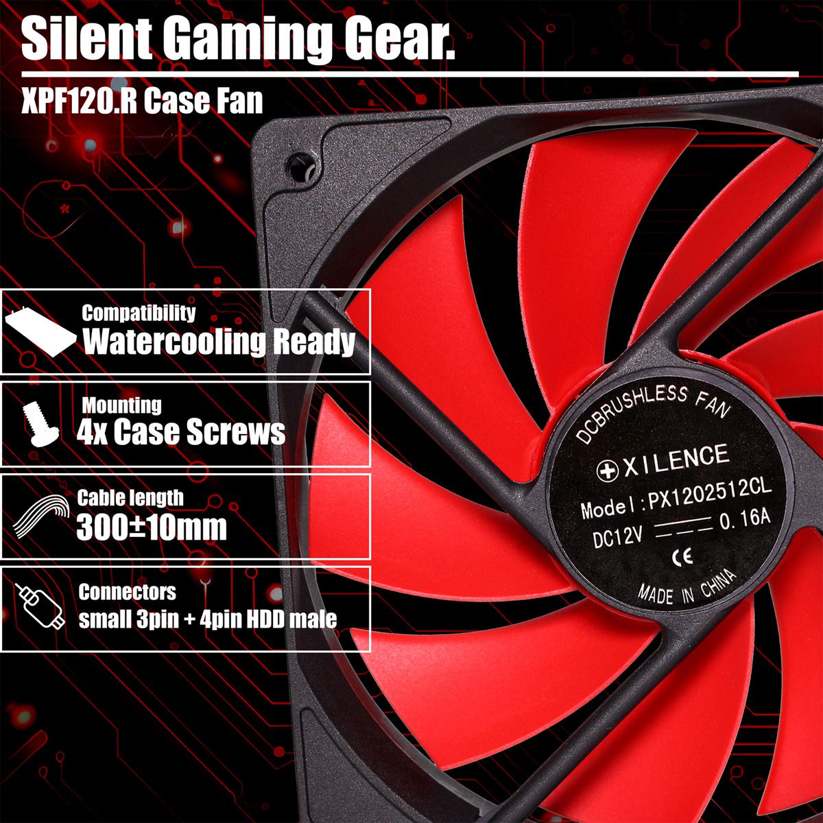 Xilence XPF120.R 120mm Performance Gehäuselüfter, 3PIN