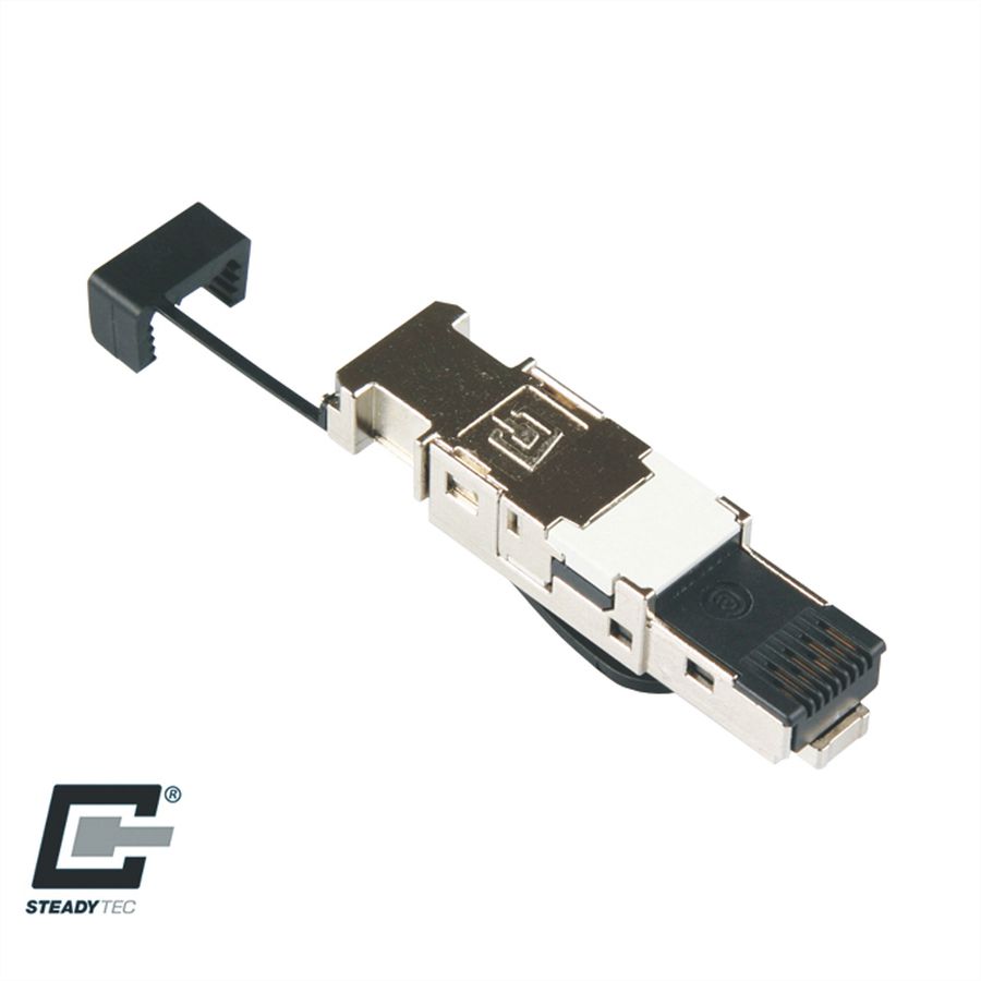 METZ CONNECT E-DAT Industrie IP20, feldkonfektionierbarer RJ45-Stecker, schwarz