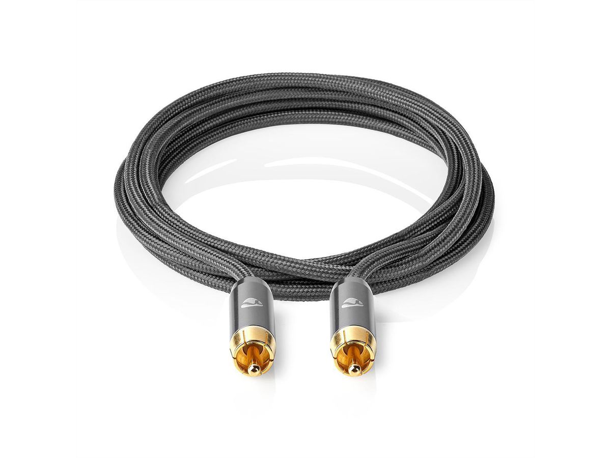 Nedis Subwoofer Kabel, 2x RCA, ST/ST, grau, 3 m