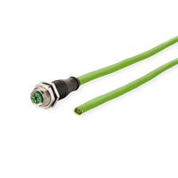 METZ CONNECT Anschlussleitung M12-Stecker ger./offen, 8polig, X-kodiert, PUR, 0,5 m