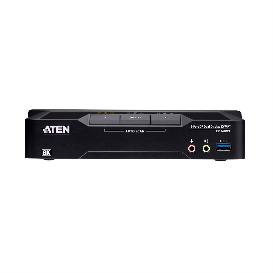 ATEN CS1942DPA Commutateur KVMP 2 ports USB 3.0 8K DisplayPort, double écran