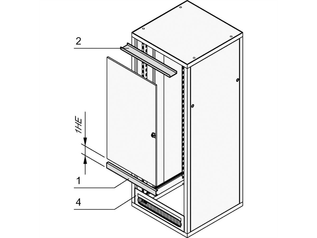 SCHROFF Eurorack Support de charnière de porte pour porte raccourcie, Eurorack universel