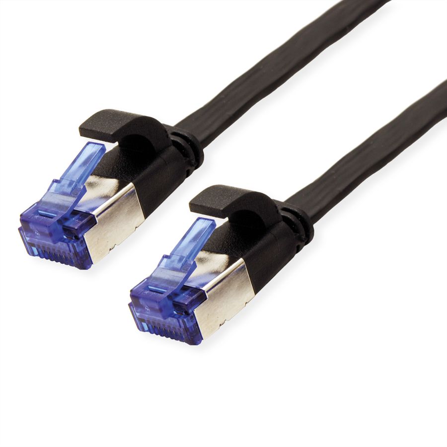 VALUE Patchkabel Cat.6A (Class EA) FTP, extra-flach, schwarz, 5 m