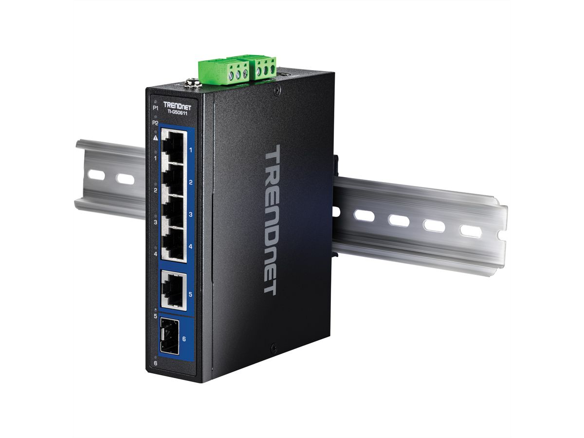 TRENDnet TI-G50611 Switch Rail DIN industriel 2,5G à 6 ports avec 1 port 10G