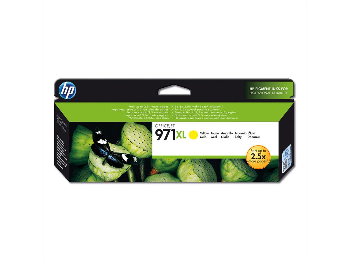 HP CN628AE, Nr. 971XL, cartouche, jaune, 6.600 p.