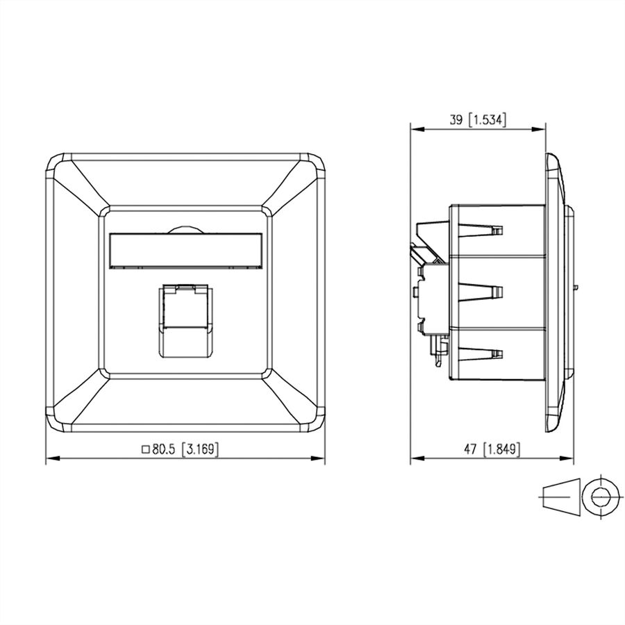 METZ CONNECT E-DAT C6A LSA++ Dose, 1 Port, UP, reinweiß
