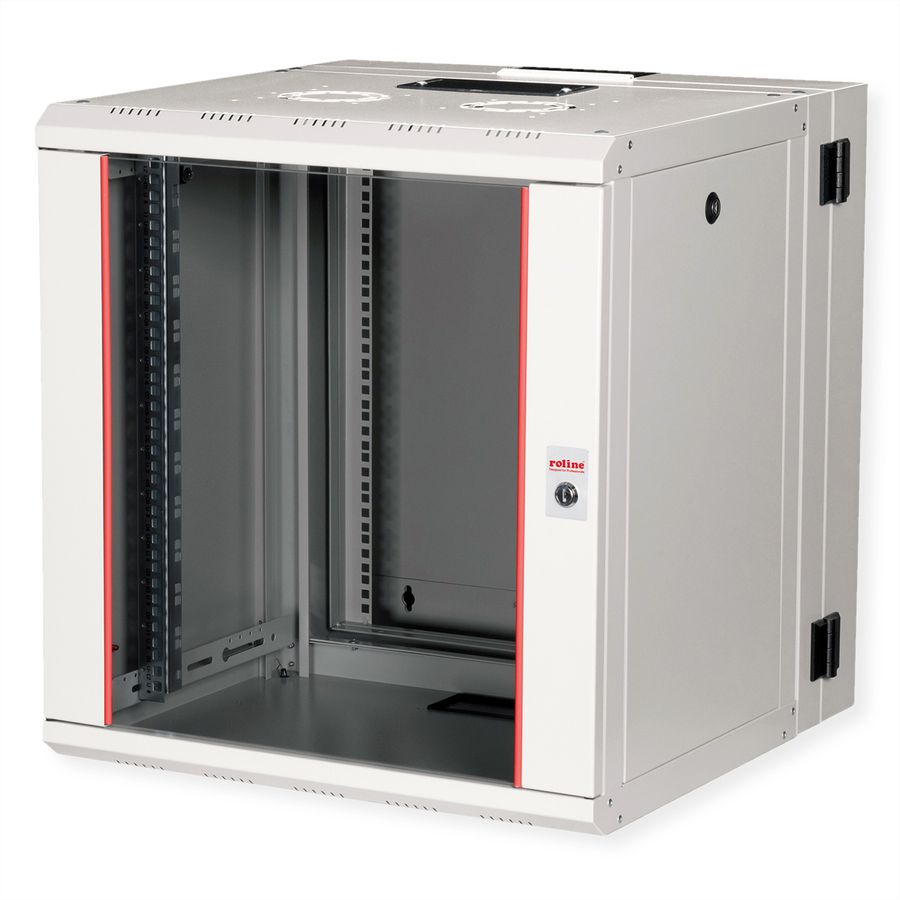 ROLINE 19-Zoll Wandgehäuse Pro 12 HE, 600x600 BxT zweiteilig schwenkbar grau