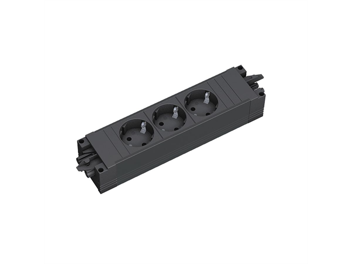 BACHMANN STEP BASE 3xCEE7/3 GST18, sur BN2000 PDU câble de 2m, noir