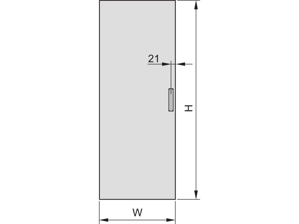 SCHROFF Stahltür 180° - TUER STAHL 43HE 600B 180GRAD