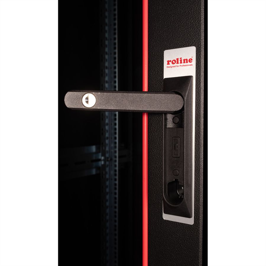 ROLINE 19-Zoll Netzwerkschrank Basic 26 HE, 600x600 BxT Glastür schwarz