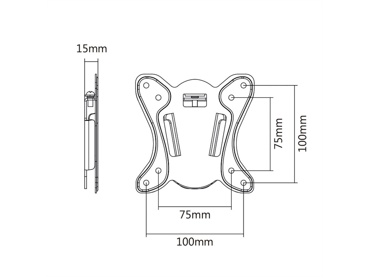 VALUE LCD-Befestigung, Wandmontage, bis 27 Zoll, bis 20 kg