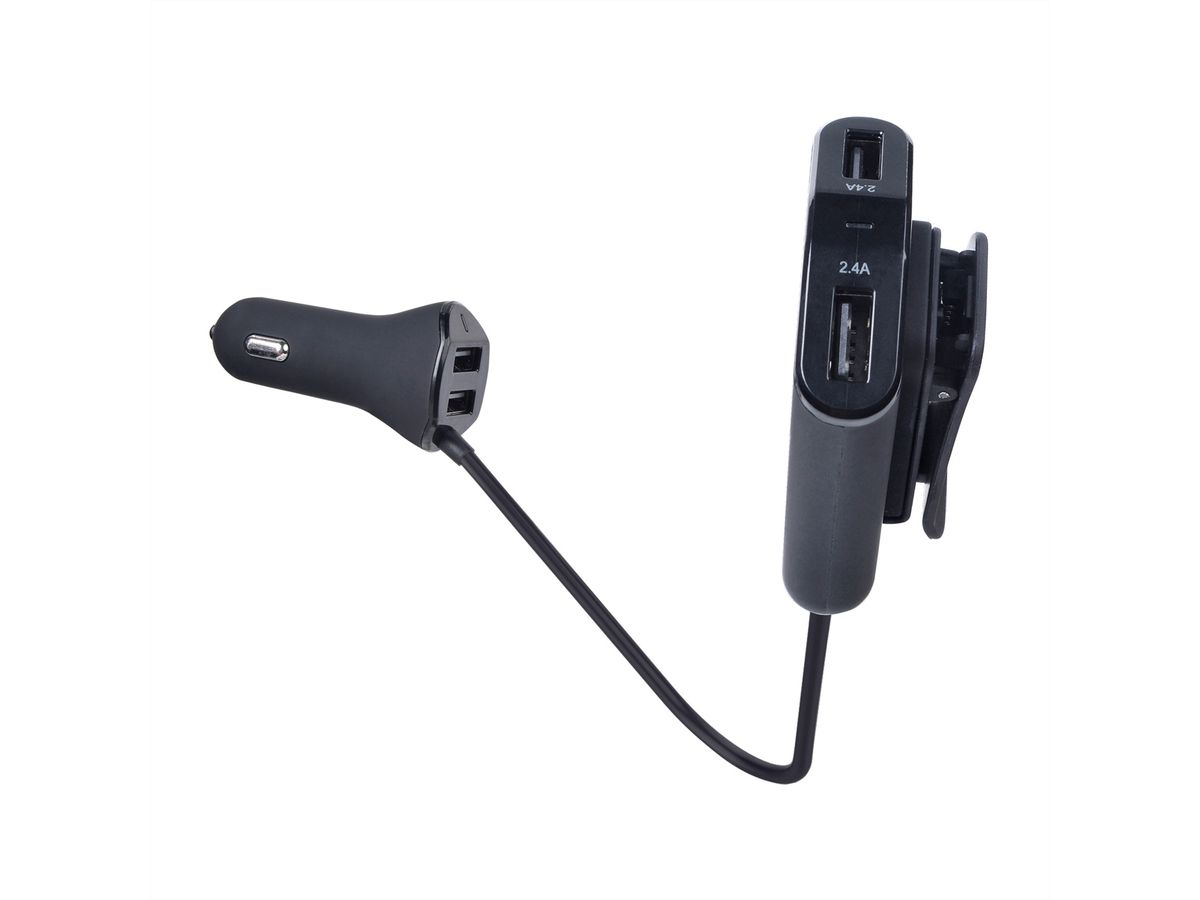 VALUE Car Charger mit 2+2 USB 2.0 Ports, schwarz