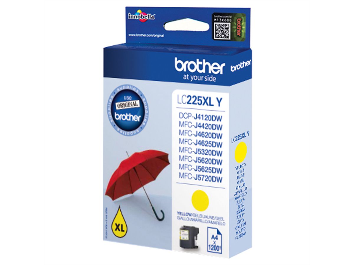 BROTHER LC-225XLY, Cartouche jaune, 1.200 p.