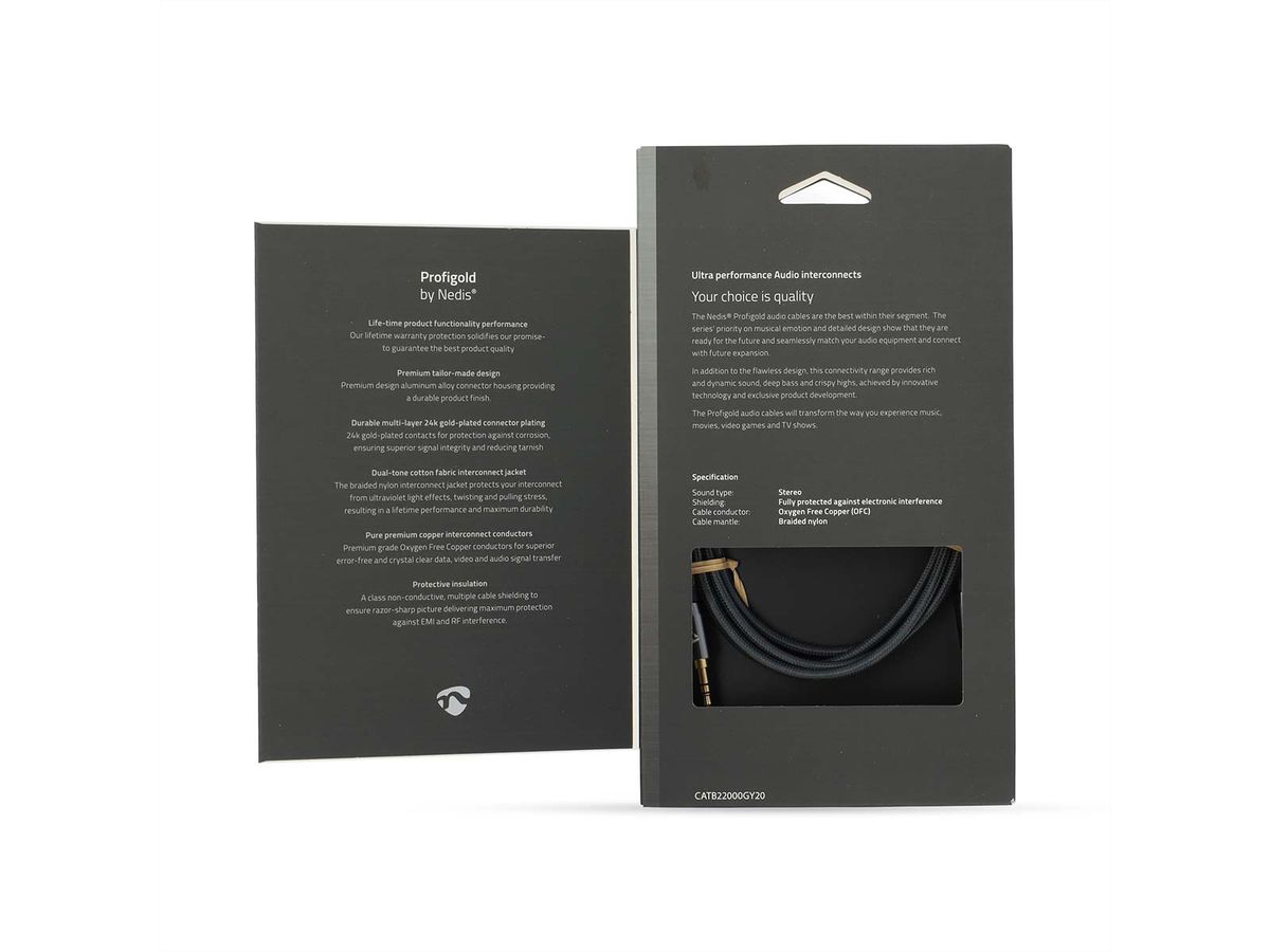 Nedis 3.5mm Verbindungskabel ST / ST, grau, 2 m