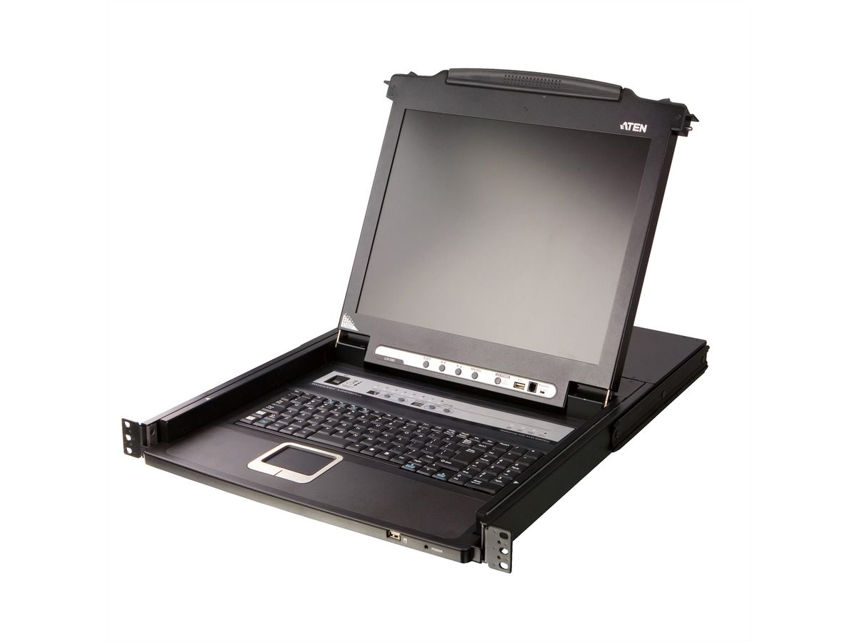 ATEN CL5708MW 43cm wide LCD KVM Switch, USB-PS/2,VGA, 8 Port, FR-Layout