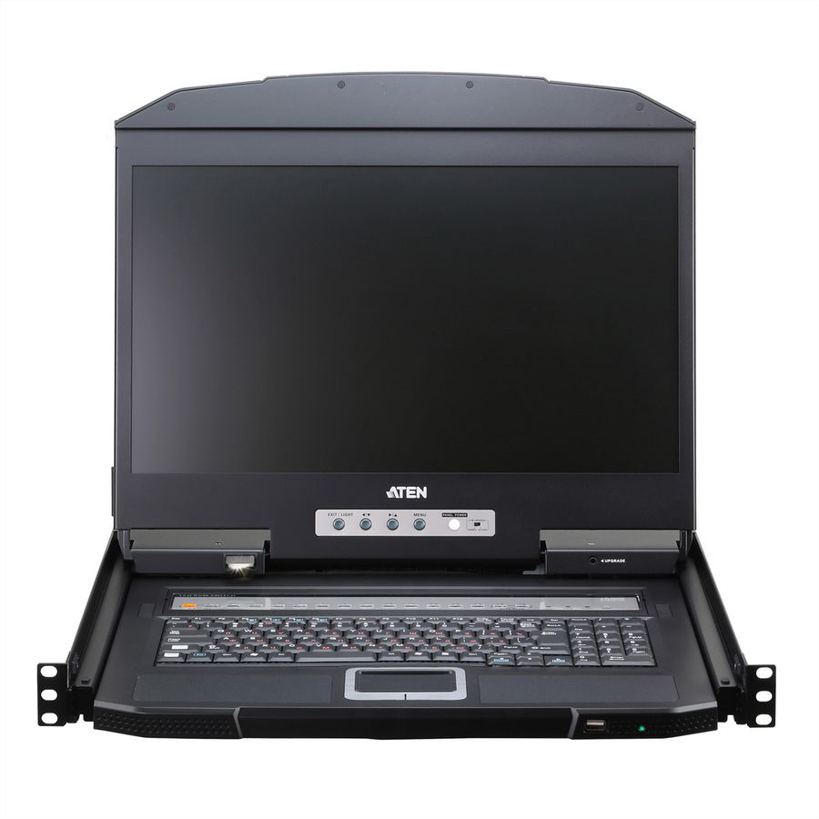 ATEN CL3716NX F Console KVM LCD grand écran USB HDMI 16 ports à rail simple, FR-Layout
