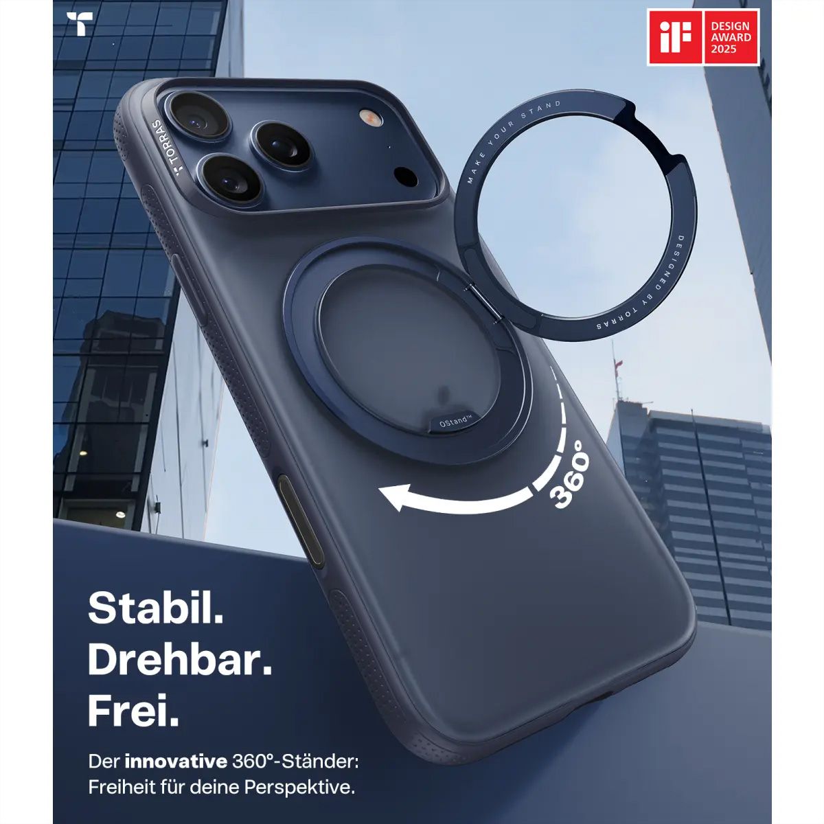 Torras Ostand R Fitness Schutzhülle, iPhone 17 Pro, MagSafe, blau