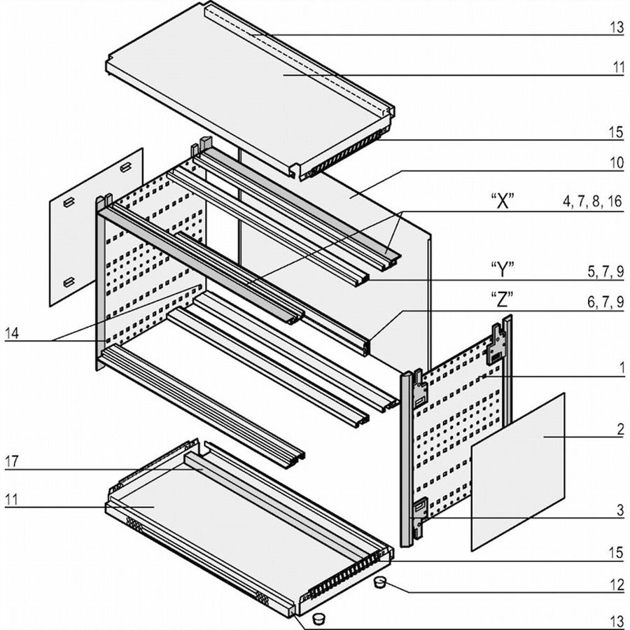SCHROFF ratiopacPRO air Komplettgehäuse - RATI.PRO AIR 3/4HE 42TE 315T