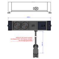 BACHMANN DESK RAIL 2x contact de protection USB C