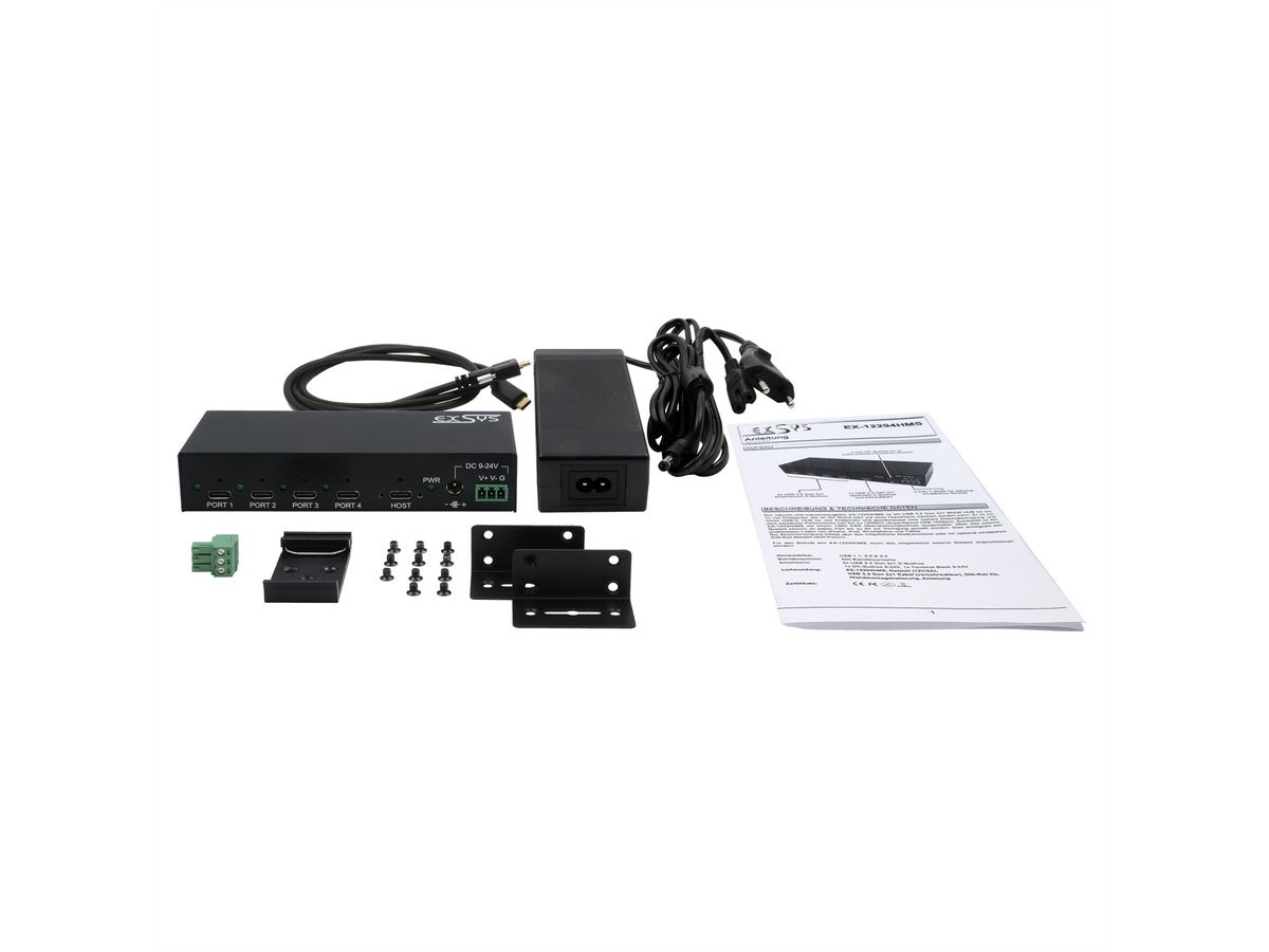 EXSYS EX-12294HMS 4 Port USB 3.2 Metall HUB 4x C