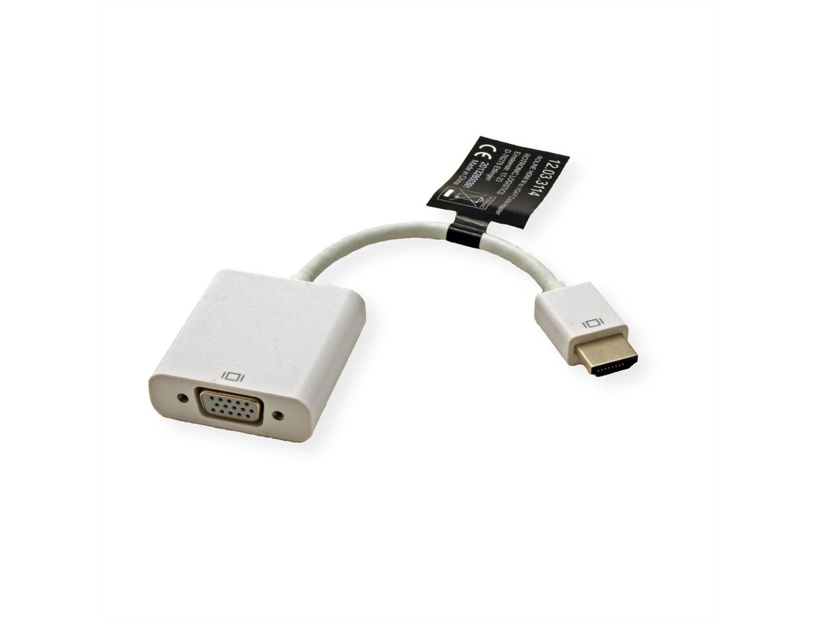 ROLINE HDMI-VGA Adapterkabel, HDMI ST / VGA BU, 0,15 m