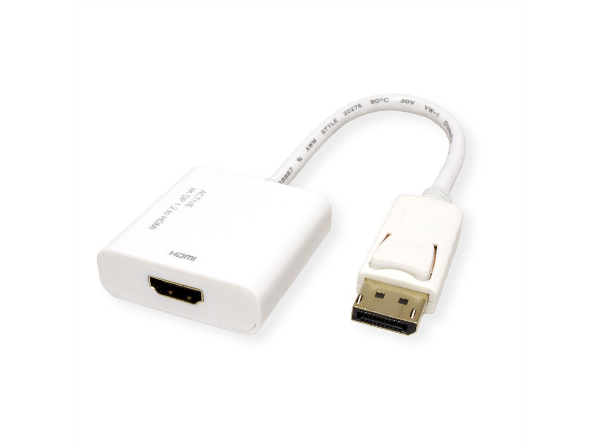 ROLINE 4K DisplayPort-HDMI Adapter, v1.2, DP ST - HDMI BU, Aktiv