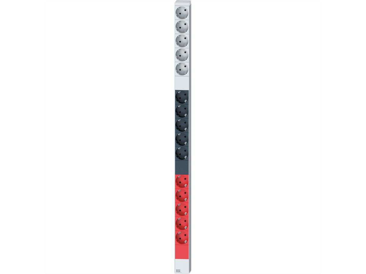 BACHMANN IT PDU ALU 0UH 15 x contact de protection CEE 3x 16A rouge